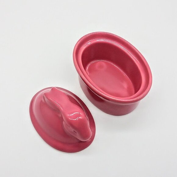 BIA Pink Ceramic Bunny Rabbit Covered Baker NWT - Picture 4 of 6